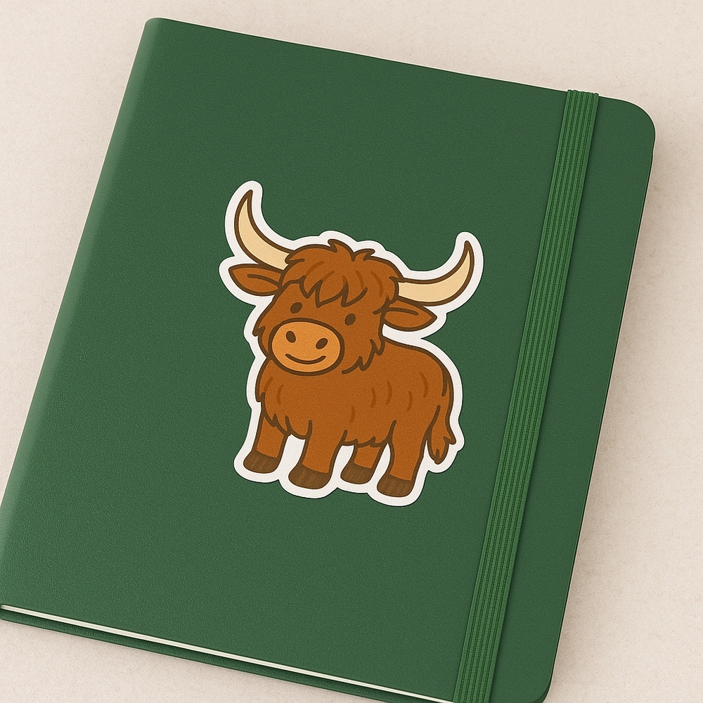 Highland Cow Stickers Set Of 5